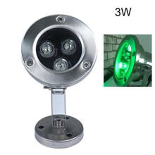 (3W-Green)3W/6W/9W/12W 12V~24V Stainless Steel LED Fountain Light Color Changing Waterproof Underwater