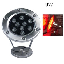 (9W-Red)3W/6W/9W/12W 12V~24V Stainless Steel LED Fountain Light Color Changing Waterproof Underwater