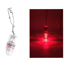 (Red)Kaesi Fish Attraction Light Waterproof with Buckle Portable High Brightness Submersible Mini Deep