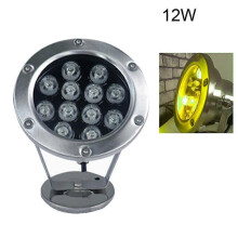 (12W-Yellow)3W/6W/9W/12W 12V~24V Stainless Steel LED Fountain Light Color Changing Waterproof Underwater