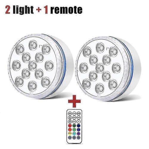 (8.5CM-2 light 1 remote)Pool Light Underwater Swimming Pool Lighting Wireless Submersible Led Light 1