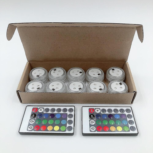 (10lamp 2 controller)Floating Submersible Lights Led Lights Remote Control Battery