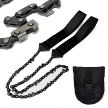 (black)Portable Survival Chain Saw Outdoor Camping Tools 24-Inch Portable Outdoor Hand Zipper Saw Portable