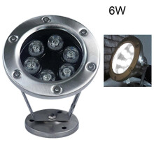 (6W-Cold White)3W/6W/9W/12W 12V~24V Stainless Steel LED Fountain Light Color Changing Waterproof Underwater