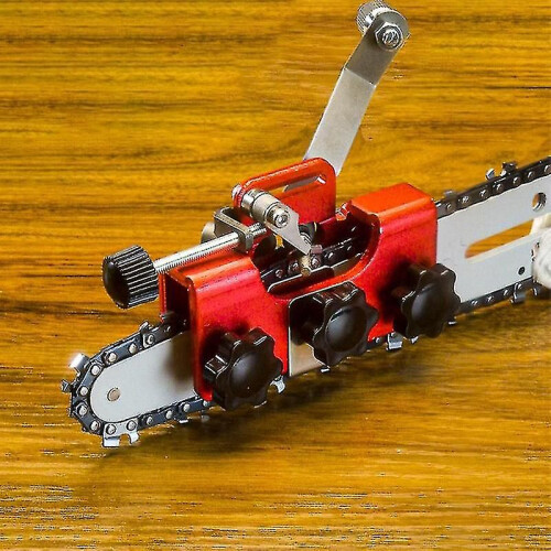 (Red and 3 Head)Chainsaw Sharpener, Portable Chainsaw Chain Sharpener Woodworking Grinding Stone Electric 2