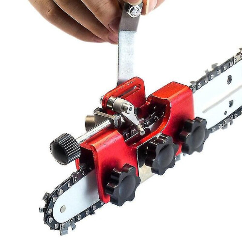 (Red and 3 Head)Chainsaw Sharpener, Portable Chainsaw Chain Sharpener Woodworking Grinding Stone Electric 1