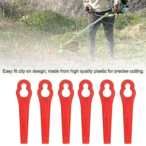 (Red)100pcs Plastic Blade Cutter Replace For Cordless Grass Trimmer Strimmer Tool 1
