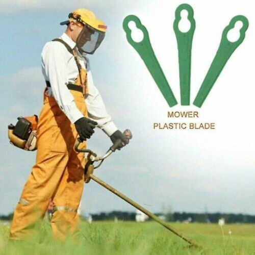 (Green)100pcs Plastic Blade Cutter Replace For Cordless Grass Trimmer Strimmer Tool 2