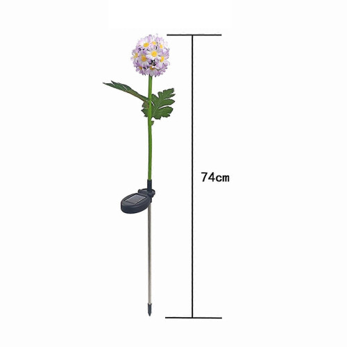 (White)Led Solar Light Simulation Flower Lawn Lamp Waterproof Decorative Lights 1