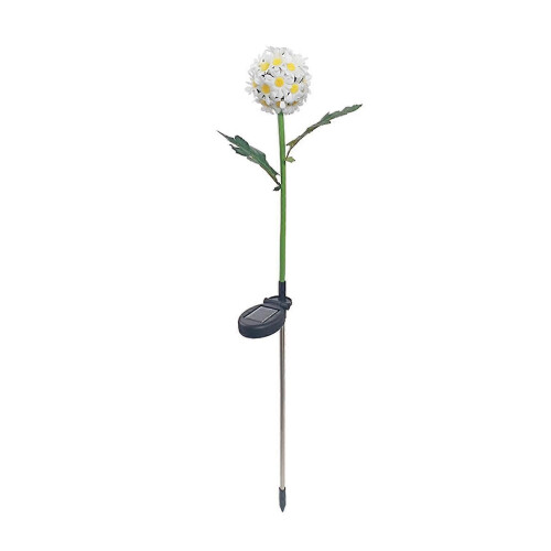 (White)Led Solar Light Simulation Flower Lawn Lamp Waterproof Decorative Lights
