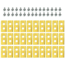 (Gold)30Pcs Lawnmower Replacement Blade Double Hole Automatic Moving Machine Blade Titanium Plating