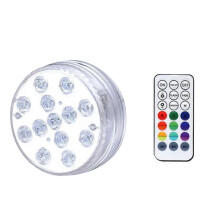 (1 Lampe, 1 Fernbedienung) „RGB 13 LED-Tauch-Poollicht, IP68 wasserdicht, magnetische Installation,