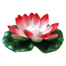 (Rot) Künstliche Lotusblume LED-Licht Schwimmbad Gartenteich schwimmende Blumenlampe BoSaiD