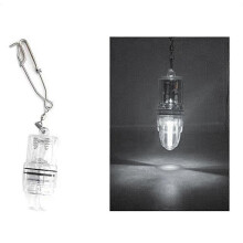 (White)Kaesi Fish Attraction Light Waterproof with Buckle Portable High Brightness Submersible Mini