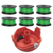 (6 plus 1pcs)String Trimmer Spool Line for Black and Decker A6486 Autofeed Replacement Spools for GL7033
