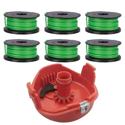 (6 plus 1pcs)String Trimmer Spool Line for Black and Decker A6486 Autofeed Replacement Spools for GL7033