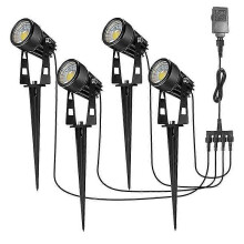 (weißes Licht) 4er-Pack Gartenleuchten Strahler Netzbetriebene 12-V-LED-Wasserdichte Außenleuchten