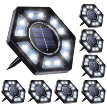 (8 pezzi - Bianco) Lampada decorativa da giardino elegante con luce da terra alimentata a energia solare