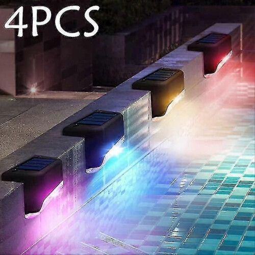 (4PCS)Solar Pool Side Lightscolor Changing Waterproof Light Up Swimming Pool Accessories Night Lights