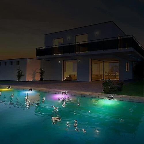 (8PCS)Solar Pool Side Lightscolor Changing Waterproof Light Up Swimming Pool Accessories Night Lights 2