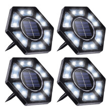 (4 pezzi - Bianco) Lampada decorativa da giardino elegante con luce da terra alimentata a energia solare