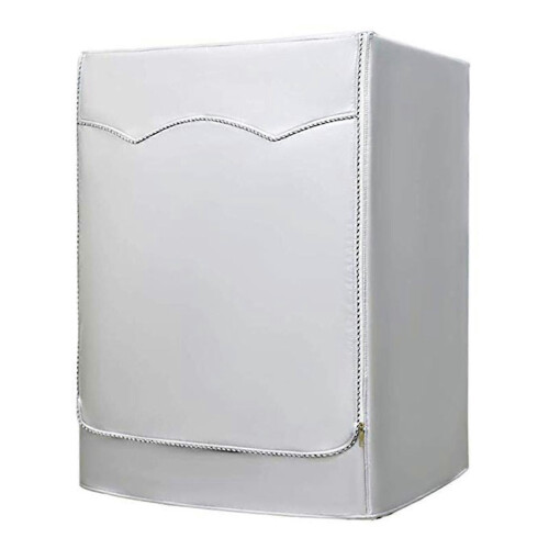(S)Washing Machine Cover With Front Openings Waterproof Dust Proof Silver Large Size