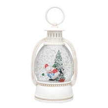 (Schneemann) Weihnachtslaterne Glitzer Weihnachtsmann Schneemann Lampe Batteriebetriebenes Nachtlicht