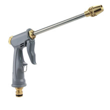 (Silver)High Pressure Water Hose Nozzle Long Spray Guns, Car Wash Stainless Steel Nozzle Wand Garden
