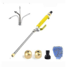 (yellow)Home 6 Piece High Pressure Water Gun Hose Nozzle Jet Garden Car Wash Machine Spray Gun Set