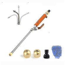 (orange)Home 6 Piece High Pressure Water Gun Hose Nozzle Jet Garden Car Wash Machine Spray Gun Set