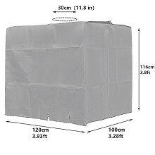 (Zilver) Stofdichte beschermkap voor watertank 1000l IBC-kapafdekking Containerfoliehoes Beste cadeau