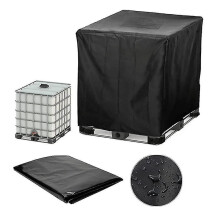 (Zwart) Stofdichte beschermkap voor watertank 1000l IBC-kapafdekking Containerfoliehoes Beste cadeau