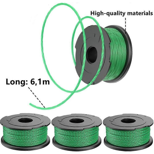 (3pcs)String Trimmer Spool Line for Black and Decker A6486 Autofeed Replacement Spools for GL7033 GL8033 1