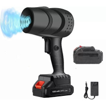 (nero) Soffiatore per foglie senza fili, soffiatore ad aria compressa da 21 V, pulizia a 180.000 giri/min