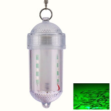 (Verde) Luce per esche impermeabile per pesci 12 LED Luce per pesca notturna Super luminosa e durevole