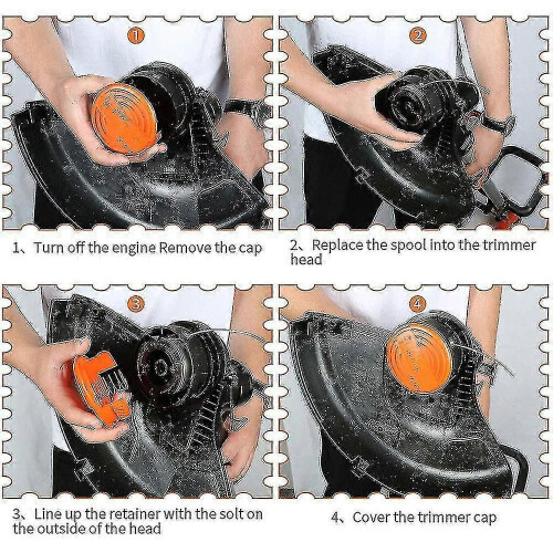 (4 pack)Interchangeable Apply To Black+decker Af-100 Trimmer Line Spools 2