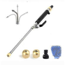 (black)Home 6 Piece High Pressure Water Gun Hose Nozzle Jet Garden Car Wash Machine Spray Gun Set