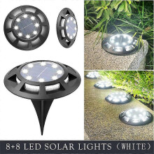 (1 pz - Luce bianca) 1/4 pz Luce solare da terra, 16 luci solari a LED Luce da terra impermeabile per