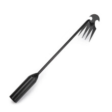 (40 cm, schwarz) Unkrautstecher, Gartenrechen mit langem Griff, hochfest, polierte Oberfläche, Unkrautstecher