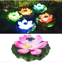(Lotus Light Pink) Solar-Teichlichter, rosa, schwimmende Solarlichter für Teich, schwimmende Lotusblume,