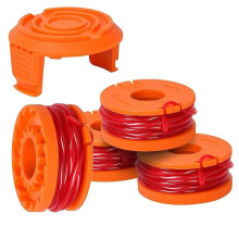 (4 spools 1 cap)Trimmer Spool Line With Replacement Cap For Worx WG154 WG163 WG180 WG175 WG155 WG151