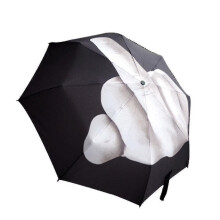 Novelty Middle Finger Design Black Umbrella Cool Fashions Impact Umbrella Fold Mtcwc613
