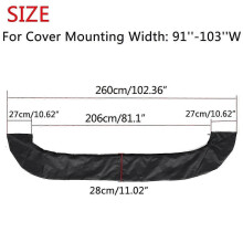 (Zwart 91-103w) 4-boogs Biminitop Boot Cover 600d Waterdicht Anti-UV Boot Cover Geen Frame Marine Stofdicht