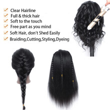 Testa di manichino con capelli umani Testa di manichino 16"""" Testa di manichino con capelli veri al 100% Testa di manichino per parrucchiere Test