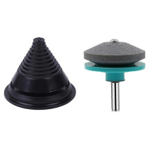 (Green)Mower Blade Balancer & Sharpener Kit for Garden Rotary Drill DIY, 2PCS