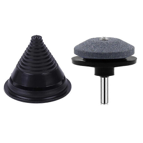 (Black)Mower Blade Balancer + Blade Sharpener for Rotary Garden Drill, 2PCS