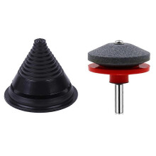 (Red)Mower Blade Balancer + Blade Sharpener for Rotary Garden Drill, 2PCS