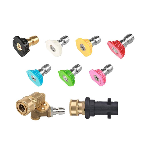 Pressure Washer Adapter Set Durable Adjustable Pivoting Coupler for K2 K3 K4 7 Angles 7 nozzles 2