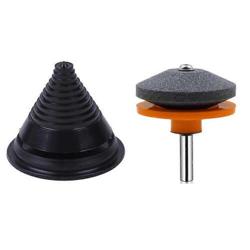 (Orange)Mower Blade Balancer & Sharpener Kit for Garden Rotary Drill DIY, 2PCS