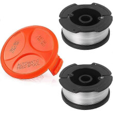 2pcs Spool with Line and 1pc Spool Cap Cover for Black & Decker STC1820PC ST5530 STC1815 STC1820D Strimmer